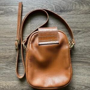 Tan stella bianca crossbody leather